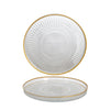 ELENA Theeglazen Onderzetters – Glas met Gouden Rand (Set van 6, Diameter 12 cm)
