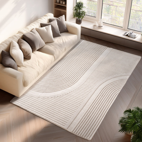Vloerkleed Pompei 1612 Cream - Japandi stijl – detailfoto 2