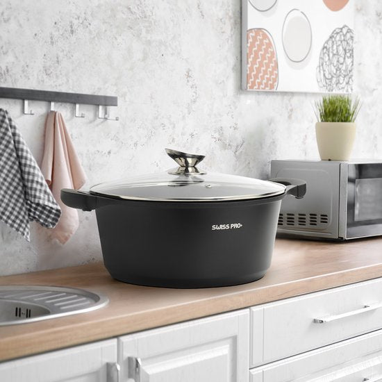 Swiss Pro+ Pan met Glazen Deksel – 24 cm – detailfoto 2