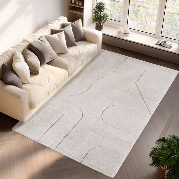Vloerkleed Pompei 1614 Cream - Japandi stijl – detailfoto 2