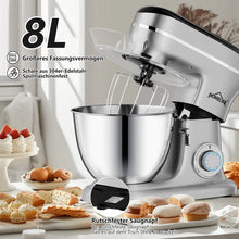 HOMELUX Keukenmachine 8L – 1800W – Touchscreen – Inclusief 3 Opzetstukken – Zilver