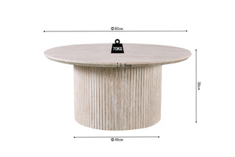 Salontafel Lagos Rond 80 cm – Travertin Beige – Moderne Design Koffietafel