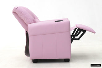 Kinder Relaxfauteuil RENÉE – Manueel verstelbare mini relaxstoel in roze PU