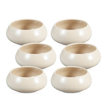 Trendy chubby porseleinen kommen beige set van 6 - 14 cm - voor soep en snacks