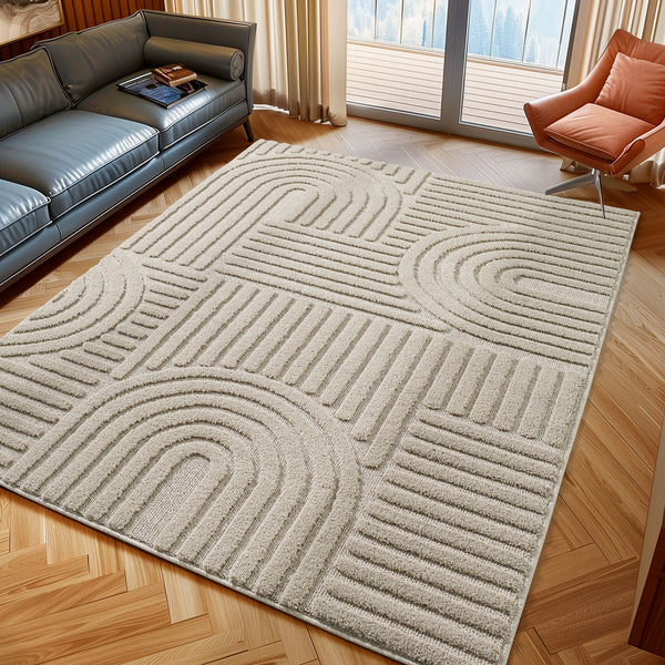 Vloerkleed ART Beige – Japandi Stijl, Modern & Comfortabel