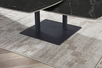 Salontafel Sendai draaibaar zwart marmerlook steen – moderne design koffietafel