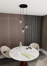 ISTAR 3-Lichts Hanglamp – Zwart Staal met Transparante Glazen Kappen