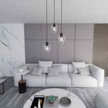 ISTAR 3-Lichts Hanglamp – Zwart Staal met Transparante Glazen Kappen