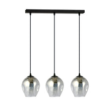 ISTAR 3-Lichts Langwerpige Hanglamp – Zwart Staal met Smoke Glazen Kappen Eettafelmodel