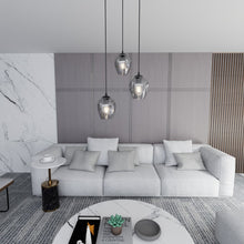ISTAR 3-Lichts Hanglamp – Zwart Staal met Smoke Glazen Kappen