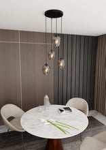 ISTAR 4-Lichts Hanglamp – Zwart Staal met Smoke Glazen Kappen