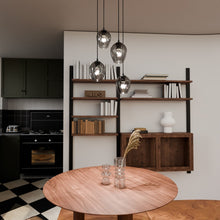 ISTAR 4-Lichts Hanglamp – Zwart Staal met Smoke Glazen Kappen