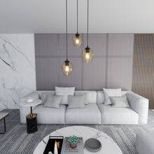 ISTAR 3-Lichts Hanglamp – Zwart Staal met Honingkleurige Glazen Kappen