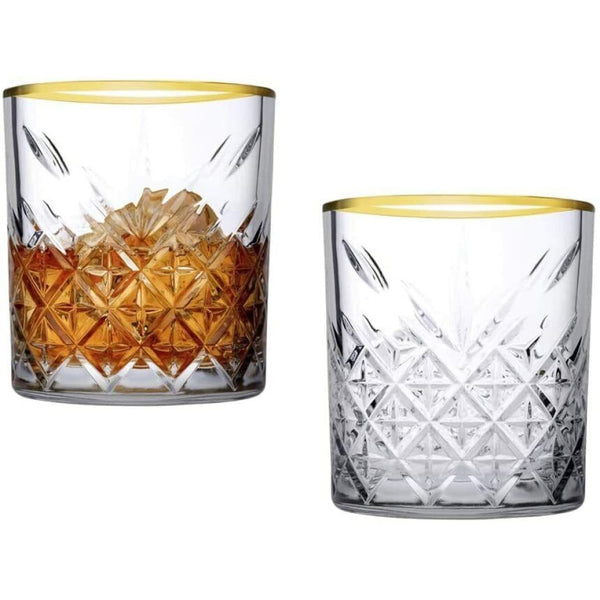 Pasabahce Timeless Golden Touch Whiskeyset – 3-delig – Luxe kristalglazen – 345 ml – detailfoto 2