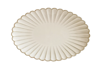 ovale serveerschaal beige servies 31 cm