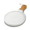 NAVA Ronde Porseleinen Serveerschaal met Bamboe Handvat – 26 cm