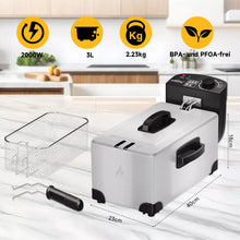 HOMELUX Elektrische Friteuse 3L – 2000W RVS Frituurpan met Temperatuurregelaar