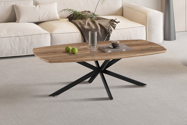 Salontafel Aziz mango decor metaal – moderne rechthoekige design koffietafel
