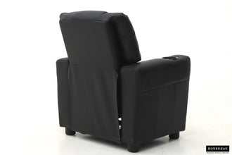 Kinder Relaxfauteuil RENÉE – Manueel verstelbare mini relaxstoel in zwart PU