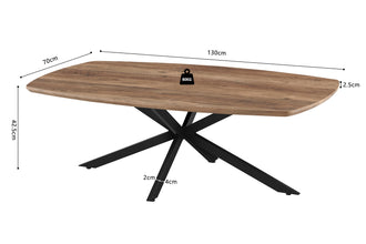 Salontafel Aziz mango decor metaal – moderne rechthoekige design koffietafel