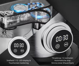 Keukenmachine 2800W – 12L RVS Kom – Digitale Deegmachine met Timer, Touchscreen & 12 Snelheden – Inclusief Haken en Garde