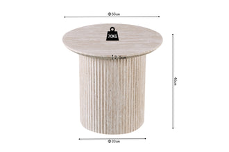 Salontafel Lagos Rond 50 cm – Travertin Beige – Moderne Bijzettafel