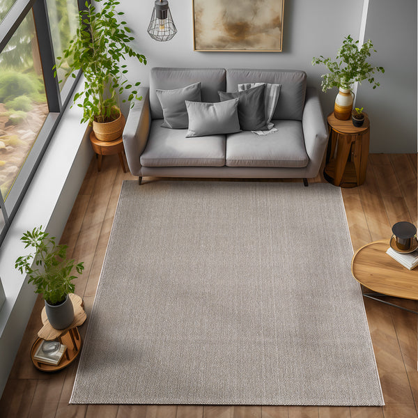 Geweven vloerkleed Loom Brown – effen bruin design woonkamer