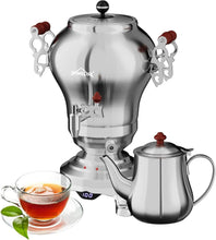 HOMELUX Elektrische Samowar – 5L Waterkoker + 1,6L Theepot – 1850W – RVS – Warmhoudfunctie & Temperatuurregeling