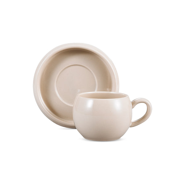 Trendy Cosmo Chubby espressoset beige/taupe – 12-delig – 6 persoons – 120 ml