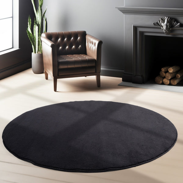 Vloerkleed SKY Black Rond – Modern, Effen & Onderhoudsvriendelijk
