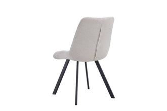 Eetkamerstoel LIZZY – Comfortabele stoffen stoel met metalen poten in beige