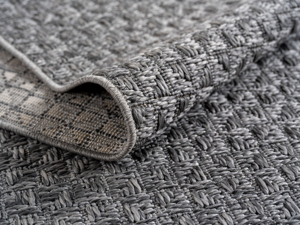 Vloerkleed Ibiza 1901 Grijs – Indoor & Outdoor – 100% Polypropyleen – 5 mm poolhoogte – detailfoto 2