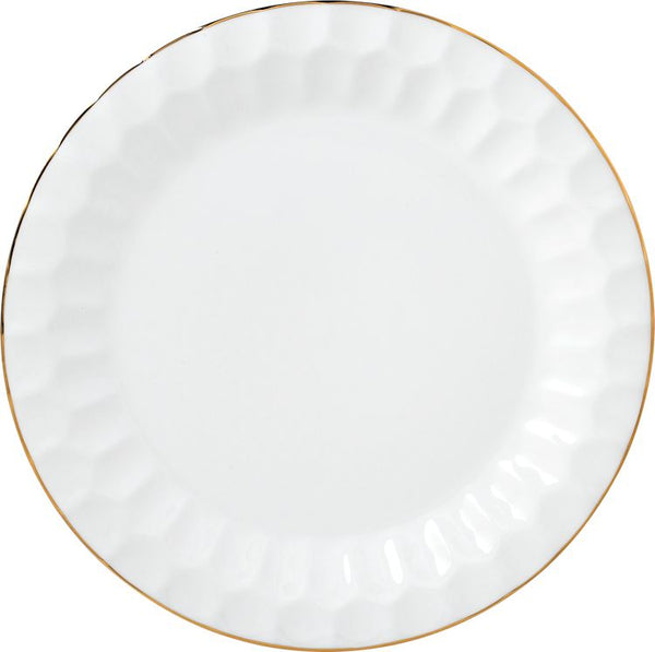 Bricard Muret Dinner Set Wit Goud 27-Delig – Luxe Porselein Servies 6 Personen met Gouden Rand – detailfoto 2