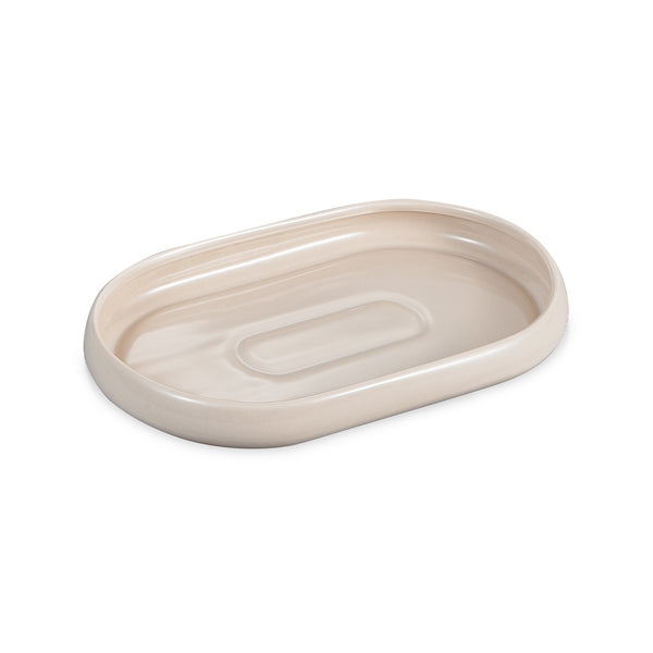 Trendy Cosmo Chubby Ovale Serveerschalenset 2-delig – Beige 21 x 13 x 2,5 cm