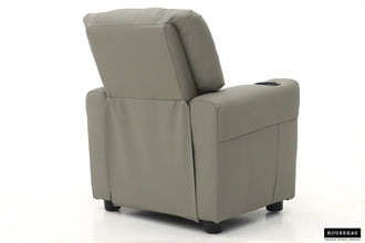 Kinder Relaxfauteuil RENÉE – Manueel verstelbare mini relaxstoel in grijs PU