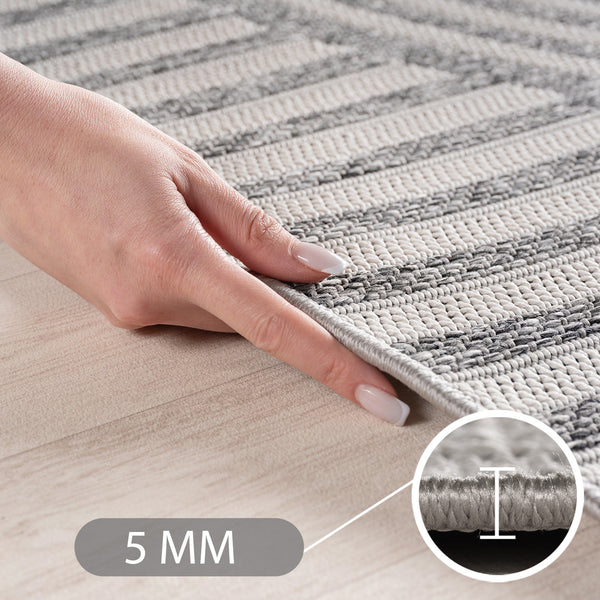 Vloerkleed DESERT 1301 Grey – Japandi Stijl voor Binnen & Buiten – detailfoto 2