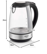 Arzum Glassy Glazen Waterkoker – 1,7L met blauwe LED verlichting
