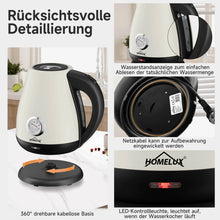 Elektrische Retro Waterkoker Beige met Thermometer – 1,7L, RVS, 2200 Watt