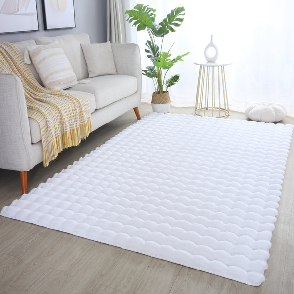 3D Fluffy Vloerkleed AMBIANCE White – Super Zacht