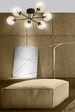 BRENDI 6-Lichts Plafondlamp – Zwart Staal met Honingkleurige Glazen Kappen