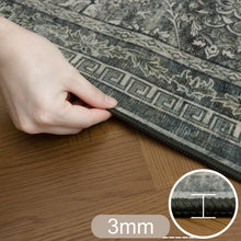 Wasbaar groen vloerkleed Inka 1148 – antislip, 3 mm