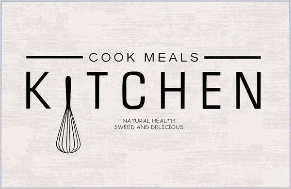 Wasbare Keukenloper – Cook Meals, Off-White (60 x 180 cm) – detailfoto 2