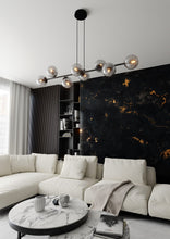 ROSSI 8-Lichts Hanglamp – Zwart Staal met Smoke Glazen Kappen