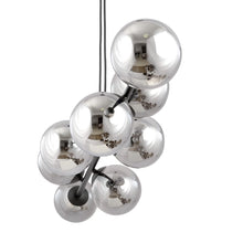ROSSI 8-Lichts Hanglamp – Zwart Staal met Smoke Glazen Kappen