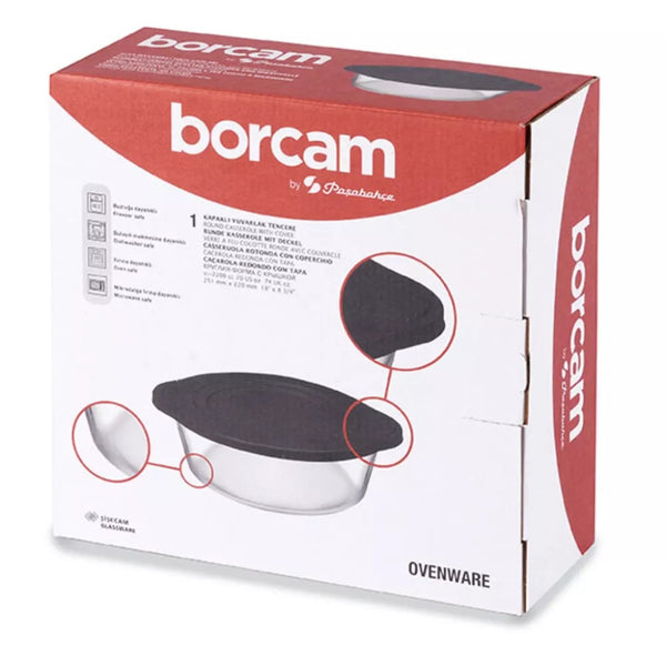 Pasabahce Borcam ronde ovenschaal met deksel – 2100 ml – detailfoto 2
