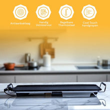 Royal Swiss Elektrische Grillplaat 2000W – Bakplaat 46×26 cm – Anti-aanbak – Thermostaat – Vetopvangbak