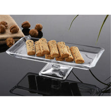 Pasabahce Grace serveerschaal op voet – Rechthoekig glas (29,5 × 8 cm)