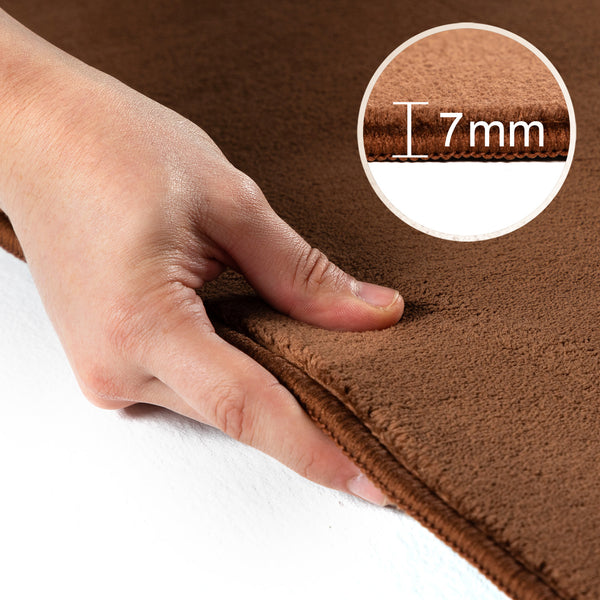 Vloerkleed SKY Brown Rond – Effen, Warm & Praktisch – detailfoto 2