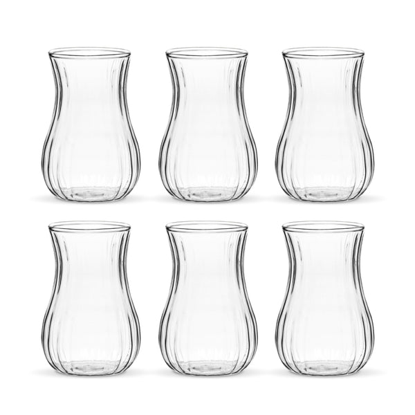 Trendy Linea Turkse theeglazen 180 ml borosilicaatglas 6 stuks