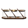 Kruidenpotjes set 3-delig Rio – Glas & acaciahout – 3×300 ml met lepeltjes